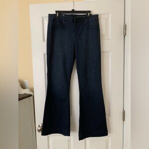 Indigo Blue Women's pull on flare Jeans